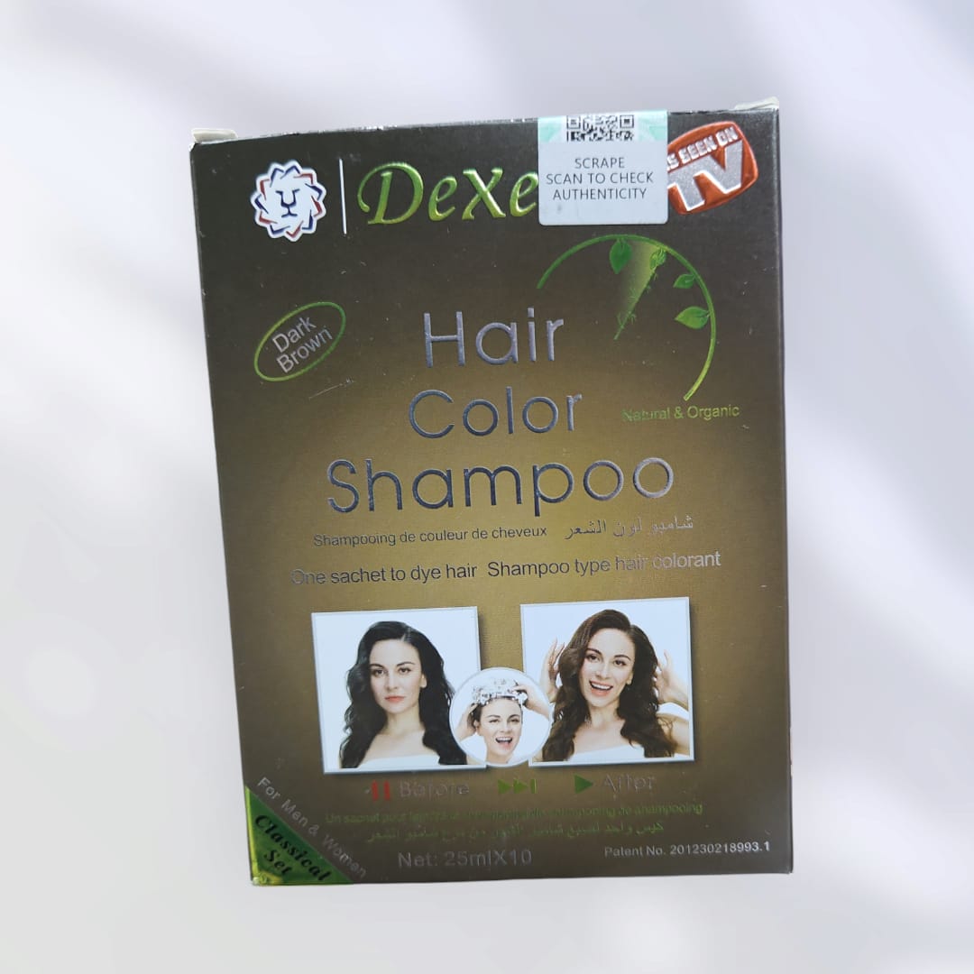 Dexe.lot de 10 shampoings dexe black hair teinture capillaire instantandee 5 min pour et femmes.