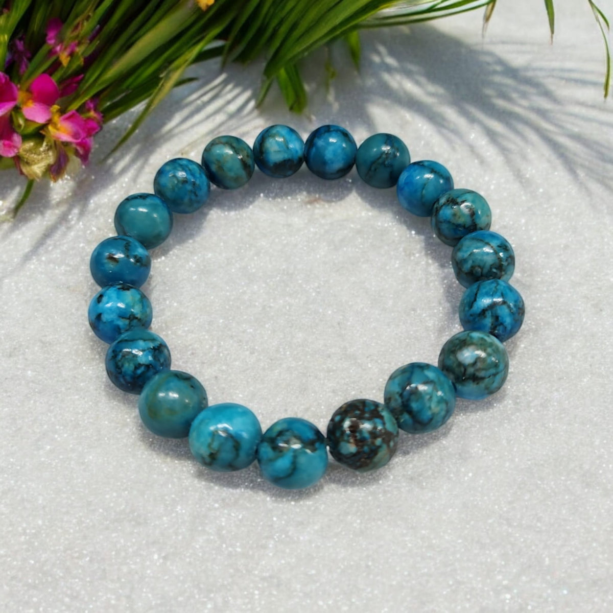 Bracelet perles naturelle blue.