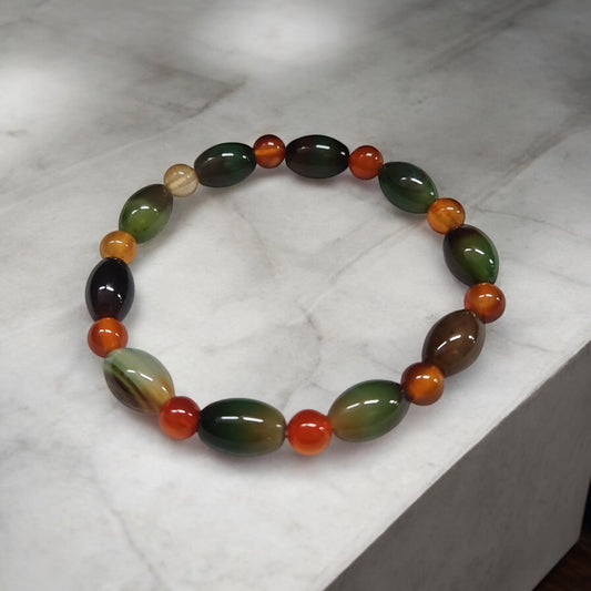 Bracelet perles  en pierres naturelle mixed couleurs.