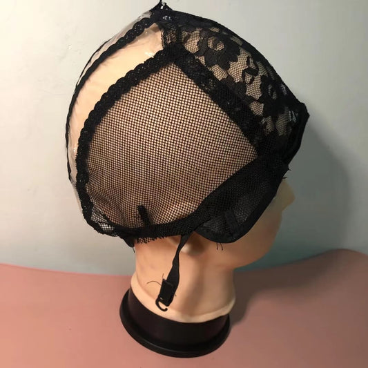 Bonnet de perruque extensible et respirant demi ouvert pour perruque tissee.