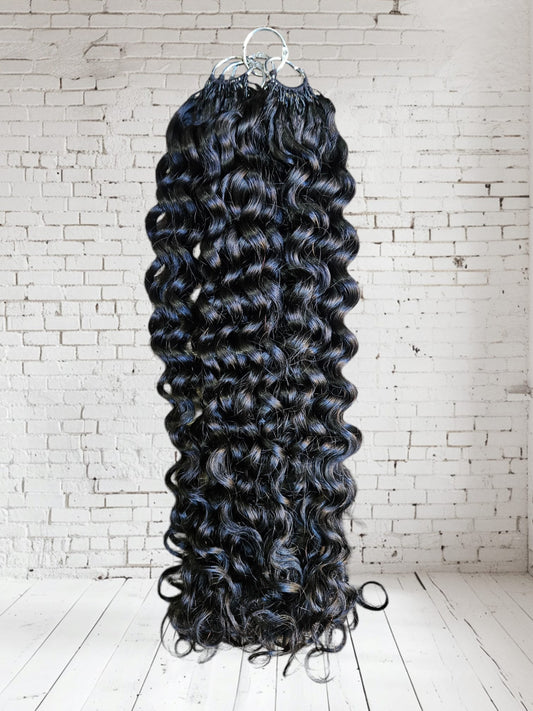 Italian wave.extension de tresses bohemes au crochet 100% naturelles.couleur naturelles.  18-45cm.