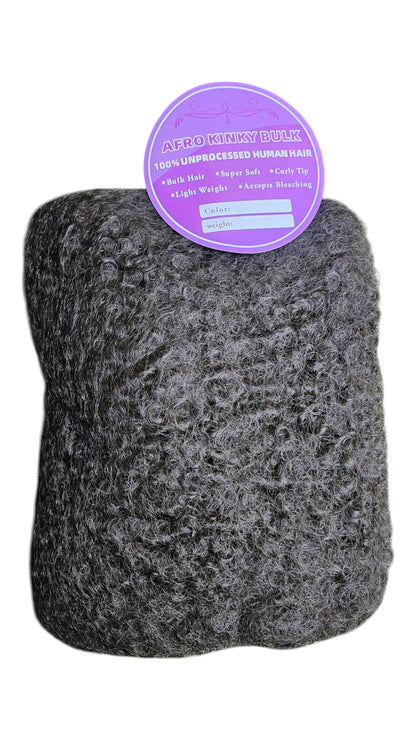 Afro kinky bulk, cheveux humains naturels non traites,ultra doux, supportent la decoloration.  20, 50g, #1B,  20", #4