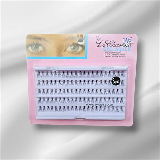 La charme,faux cils individual en cheveux synthetiques faits a la main. 8mm,  10mm, 14mm.