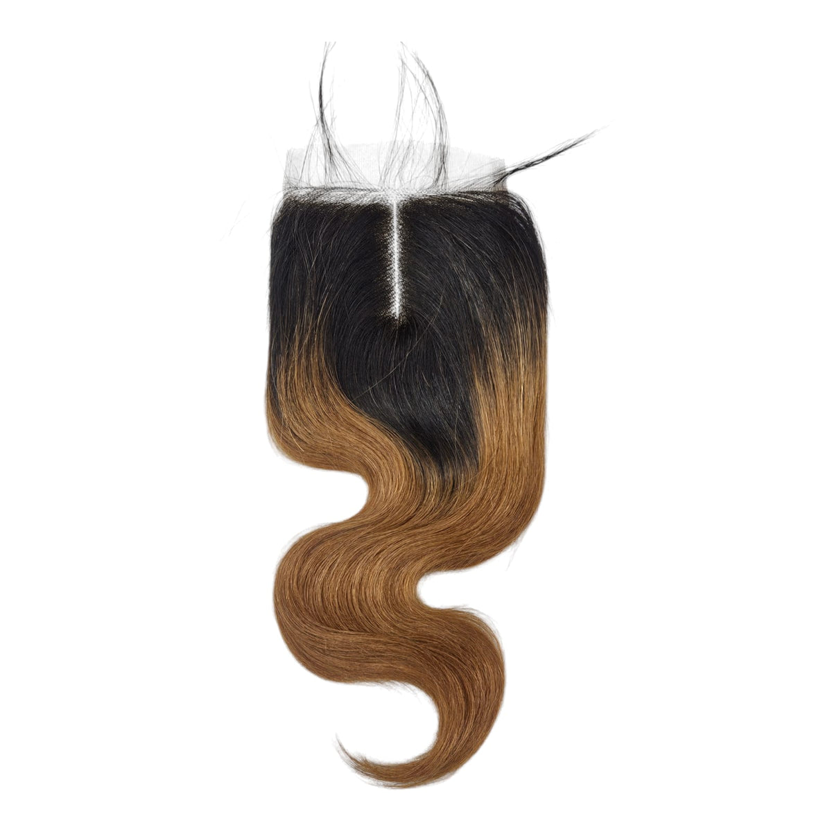 Closure donor 100% naturel body wave raie au milieu.