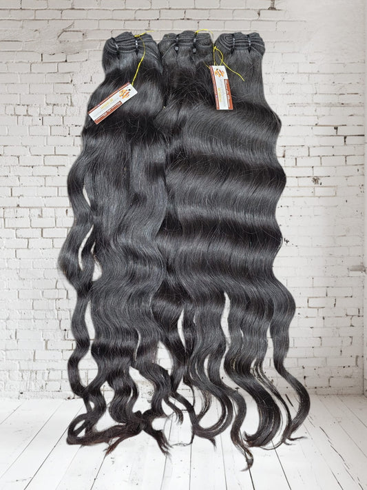 Lot des 3 paquets de tissage 100% cheveux cambodgiens wavy, 20''.