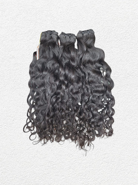 Lot de 3 paquets de tissage 100% cheveux cambodgiens, italian wave, couleur naturelles, environ 300g.