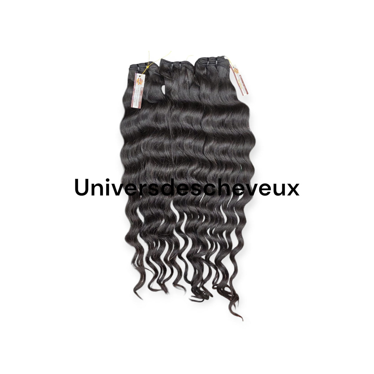 Lot de 3 paquets de tissage 100% cheveux cambodgiens deepwave, couleur naturelles.