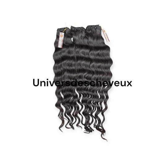 Lot de 3 paquets de tissage 100% cheveux cambodgiens deepwave, couleur naturelles.