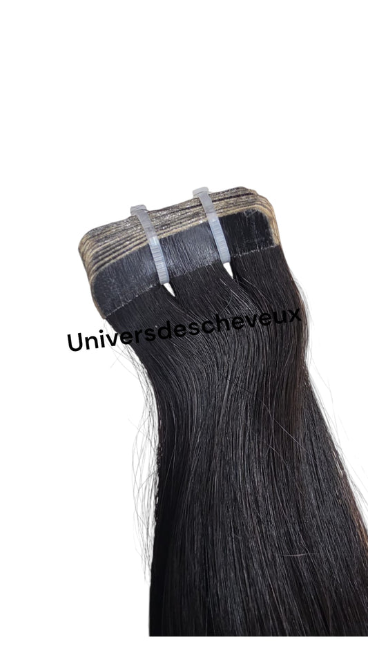 Extension de cheveux en bande adhesive tape, cheveux 100% naturels, haute quality, couluer 1b, bande 22pcs 45cm.