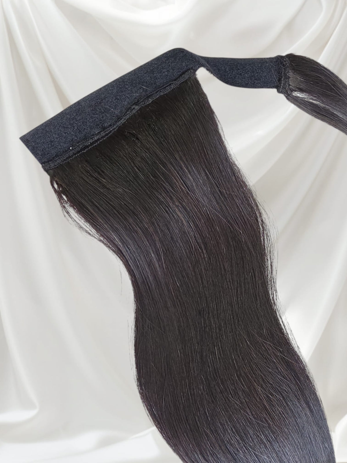 Extension de cheveux, 100% donneur naturelles, queue de cheval a enrouler,postiche. #1b  105g.