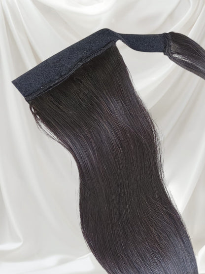 Extension de cheveux, 100% donneur naturelles, queue de cheval a enrouler,postiche. #1b  105g.
