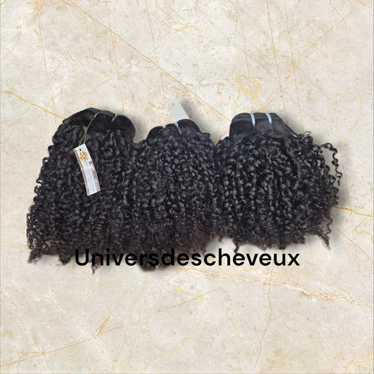 Lot de 3 paquets de tissage 100% cheveux naturelles, pixie curls,  couleur naturels  280g