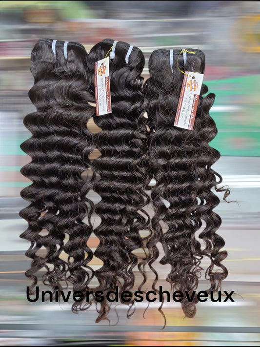 Lot de 3 paquets de tissage 100%  cheveux naturelles , deep wave, couleur  1b/2.  245g