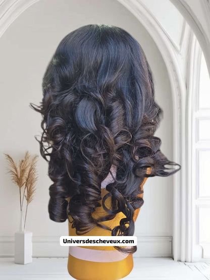 Donneur 100% naturelle, bouncy curl, couleur naturelle,  dentelle transparent, 345g.