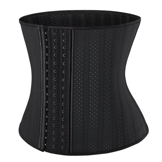 Corset gainant en latex avec 25 0s en acier et agrafes pour femme, ideal pour la perte de poids et la silhouette. ce corset amincissant en latex est dote d'un trou respirant.
