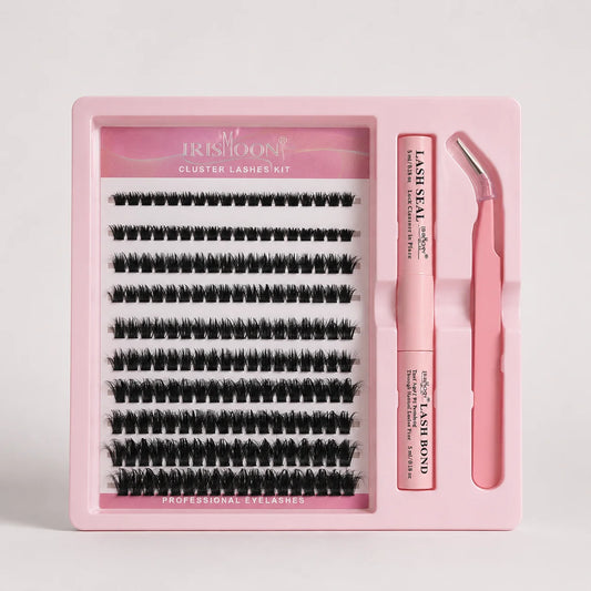 Mélangez l'applicateur de faux cils volume, la colle et le fixateur.